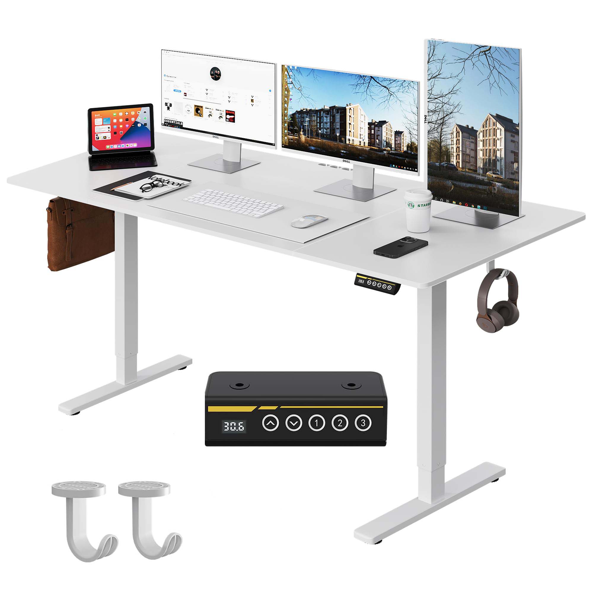 [Gamork] Large Electric Standing Desk 63"×28"，Spacious work surface， Deep Ergonomic Sit Stand Desk for Home Office Work Computer Desk Workstation ,Gaming desks,Electronic game table