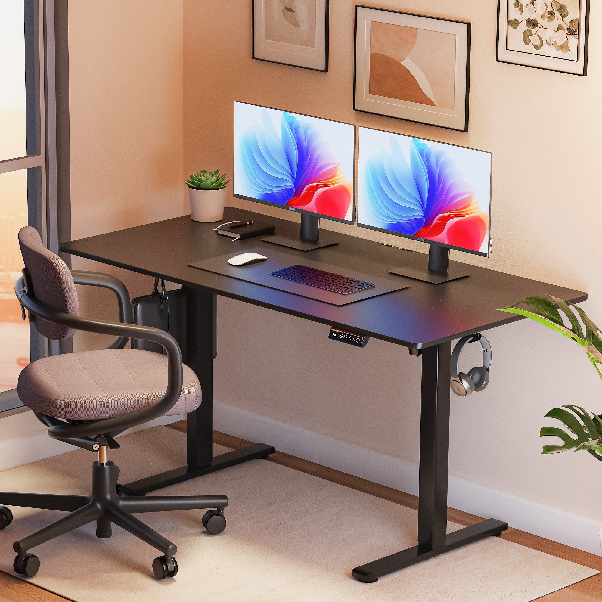 [Gamork] Electric Standing Desk Frame for Home or Office, Height and Length Adjustable Sit Stand Desk Legs Ergonomic Stand Up Desk Frame with 310lbs Powerful Motor & 3 Memory Settings,DIY Computer Desk Parts